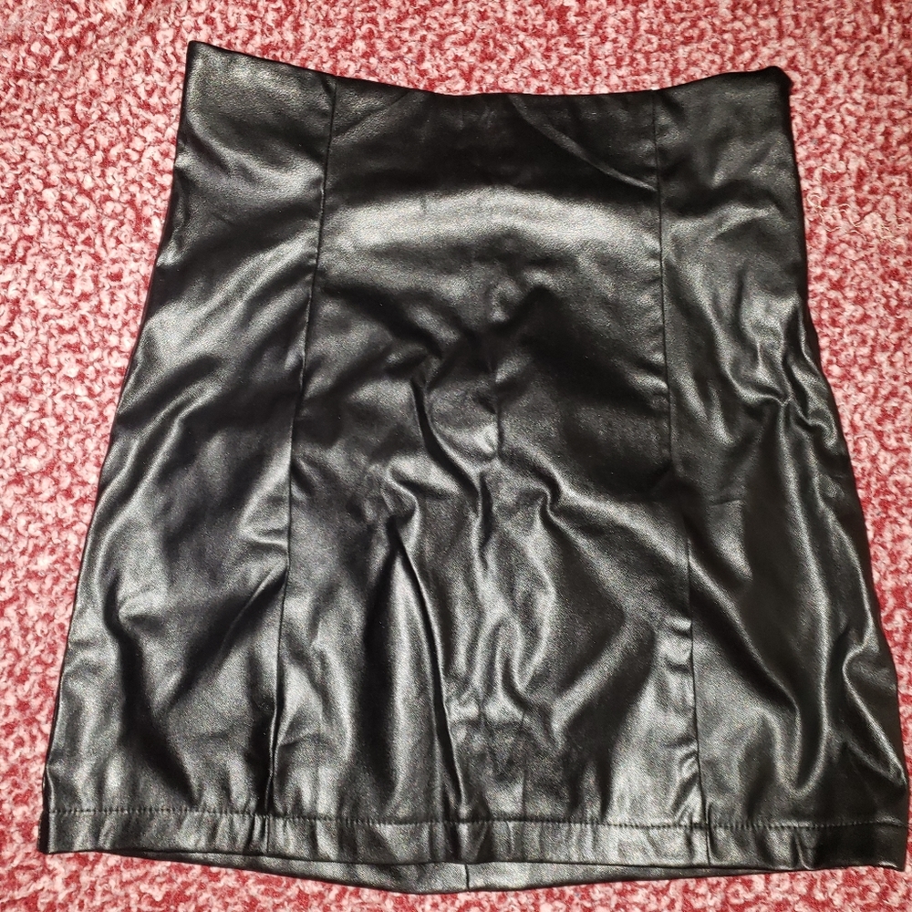 SHEIN High waist Leather skirt
